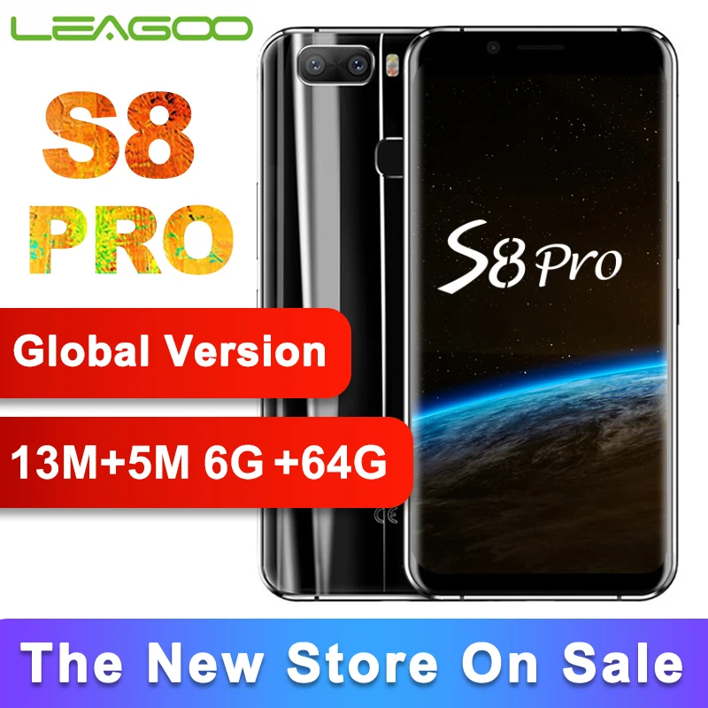 

Global Version LEAGOO S8 Pro 6GB 64GB 5.99'' Display Mobile Phone Octa Core 13MP Dual Cameras Fingerprint ID 4G Smartphone