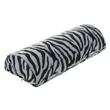 Черная с белой полоской зебры для рук мягкая подушка дизайн ногтей Маникюр Половина колонны
