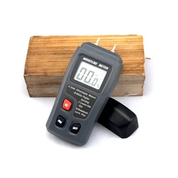 Humidimètre numérique EMT01 0 99.9% à deux broches, testeur d'humidité du bois, hygromètre, détecteur d'humidité du bois, grand écran LCD 