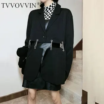 

TVVOVVIN Chain Streetwear Hollow Stitching Women Blazers Fashion Personality Plus Size Clothing for Women Autumn Trend DZL1978
