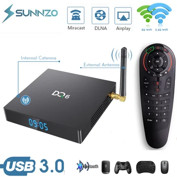 

DQ6 Smart Android 10.0 Tv Box Rockchip RK3318 Quad Core 2.4G/5G WiFi Dual Antenna 1080P HD 4K Media Player BT4.2 Youtube TVBOX