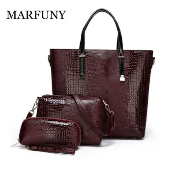

Patent Leather Ladies Tote Bag Luxury Crocodile Pattern Handbag and Purses Women Designer Classic Serpentine Lock Shoulder Bags