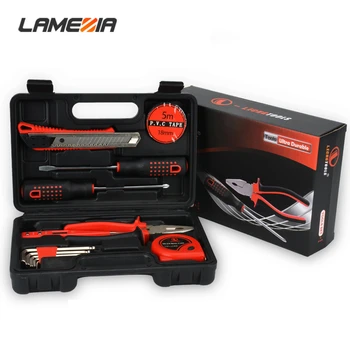 

LAMEZIA 13 Pcs Household Tool Set Multifunctional Wood Electrician Maintenance Manual Combination Hardware Kit HandTools