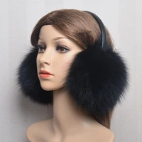 Nowe luksusowe kobiety zimowe ciepłe prawdziwe futro z lisa nauszniki moda pani 100% naturalne futro z lisa nauszniki termiczna dziewczyna prawdziwe futro z lisa nauszniki 2