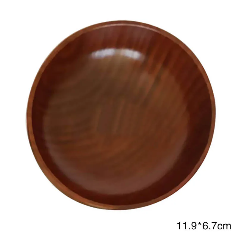 11.9x6.7cm Модная круглая миска из натурального дерева, антиобжигающая креативная Экологичная миска, кухонная миска для риса, посуда - Цвет: 11.9x6.7cm