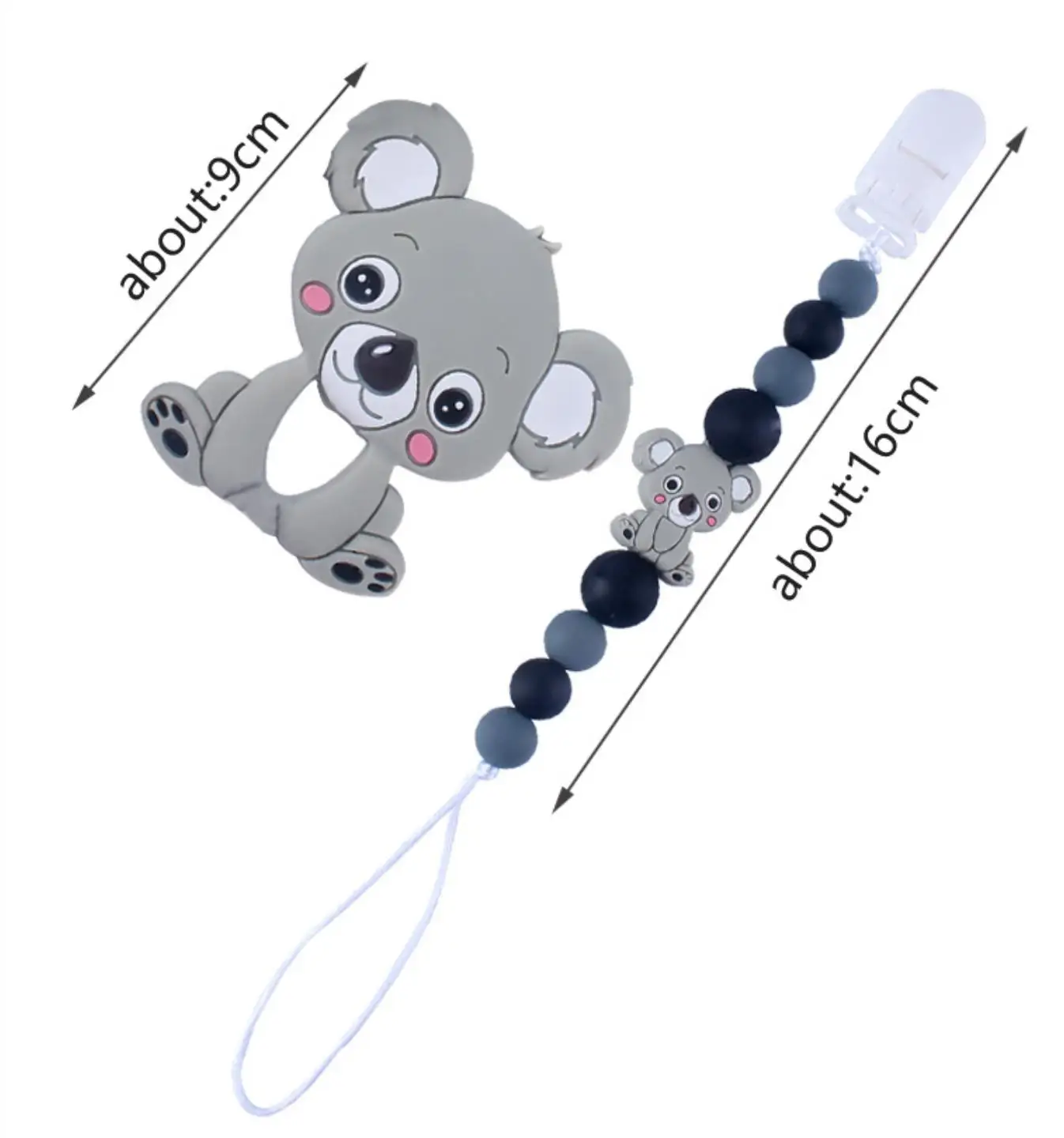 Многоцветная коала, соска, цепь, материалы, пищевой силикон, BPA бесплатно, для детей, Прорезывание Зубов, ожерелье, подвеска, игрушки, подарки