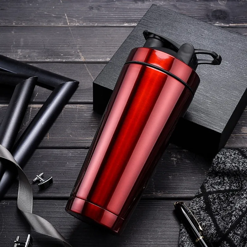 

750ml Stainless Steel Shaker Bottle Insulation Shaker Bottle Fitness Shaker Bottle For Riding Hiking Camping Home Drinkware