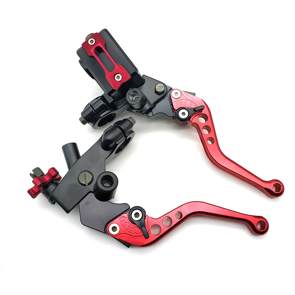 2PCS Aluminum Alloy CNC Motorcycle Brake Clutch Pump Hyfraulic Universal Brake Handle Master Cylinder Lever Moto