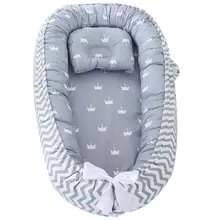 Детское гнездо для сна, съемная защитная подушка для новорожденных, хлопковая детская кроватка, колыбель, детская кроватка, люлька