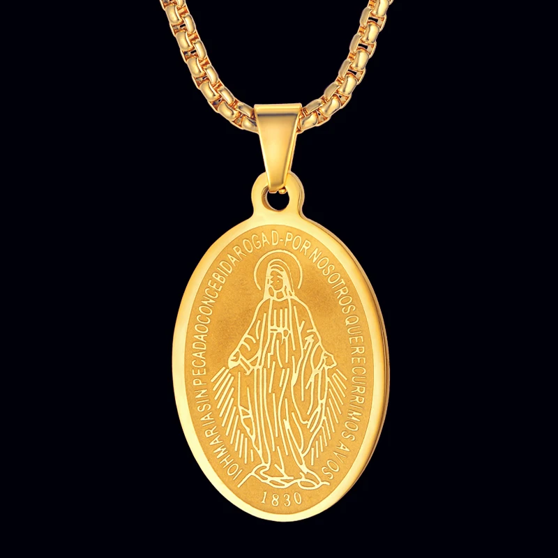 Ожерелье из нержавеющей стали с подвеской Дева Мария ожерелье для женщин