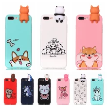 Coque para iphone 7 plus caso 3d unicórnio panda cão silicone capa para iphone 5 5S se 6 s 8 plus x xs 11 pro max caso de telefone(China)