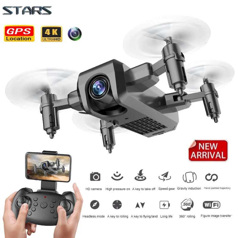 Мини-Дрон на радиоуправлении Stars SH2 2021 NOW 4K HD камера Профессиональная