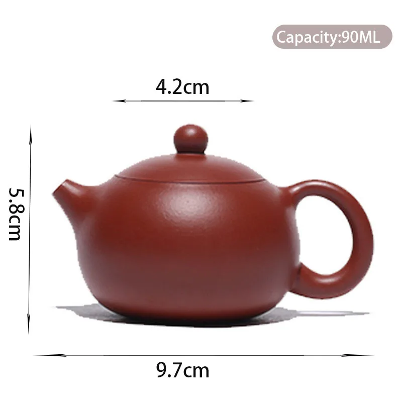 Description Picture 4 of item90ml Yixing Purple Clay Teapots Authentic Dahongpao Xishi Tea Pot Ball Hole Filter Kettle Handmade Boutique Zisha Tea Set