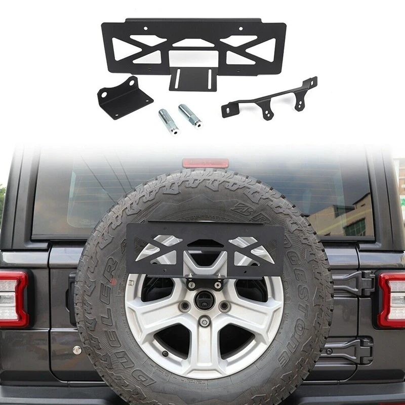 Car Rear Spare Tire License Plate Bracket Holder Fit for Jeep Wrangler
