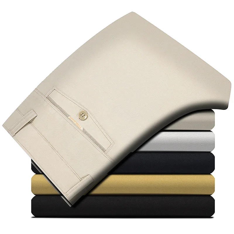 Pantalones ligeros informales a la moda para hombre, ropa informal de algodón, de cintura alta, 100%