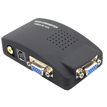 

CVBS AV to VGA converter VGA+S-video Composite RCA in to VGA out for PC to TV