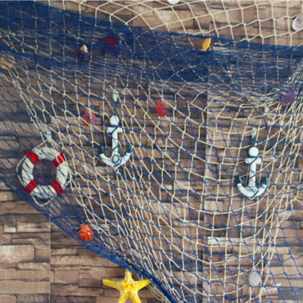 

Mediterranean Style Decorative Fishing Net Hemp Rope Antique Photography Props Shell Fishing Net Home Decor