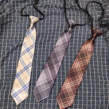 4-Цвет студентов отверстие надеваемая через голову, с плед принт со звездой маленькая галстуком-бабочкой Регулируемый тенденция INS-Стиль Для мужчин и Для женщин ленивый галстук