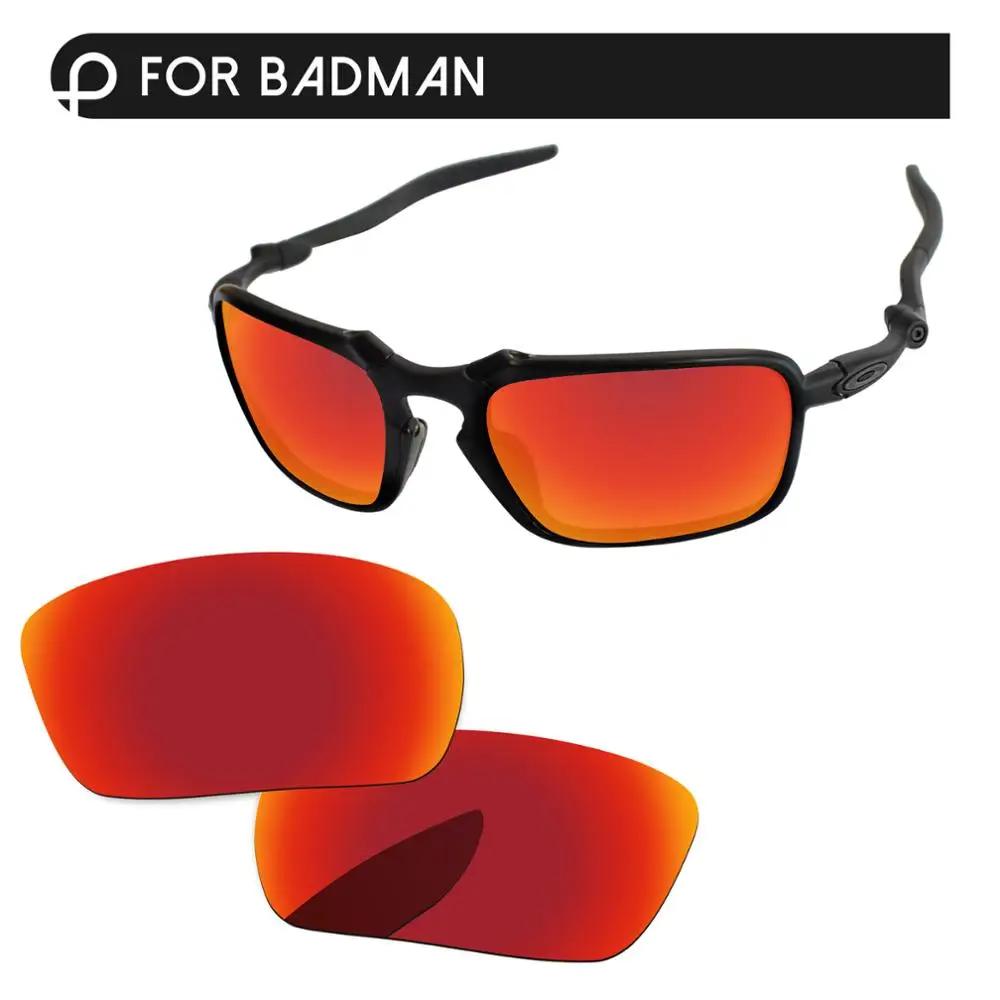 Papaviva огонь красное зеркало поляризованные Сменные линзы для Badman OO6020 Солнцезащитные очки Рамка UVA и UVB Защита