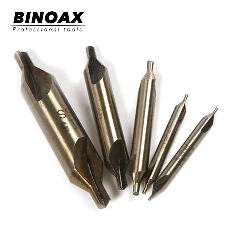 

Binoax 5Pcs/set HSS Combined Center Drills Bit Countersinks 60 Degree Angle Set Tool 5/3.15/2.5/1.5/1mm #P00438#