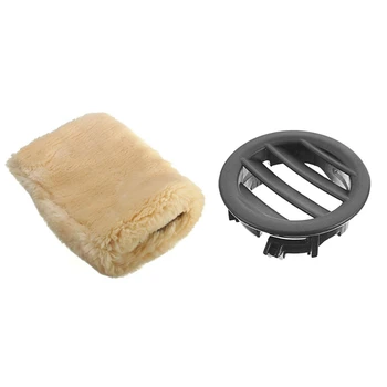 

1 Pcs Lambswool Polishing Mitts Buffing Car Cleaning Wash Glove & 1 Pcs Right Air Ac Vent Black