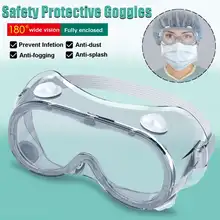 Gafas protectoras de seguridad de 2 tipos, gafas de visión amplia, respirador indirecto desechable, para prevenir infecciones, antisalpicaduras, antiniebla