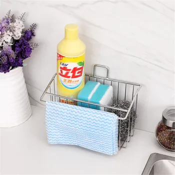 

Stainless Steel Sink Drain Rack Kitchen Supplies Dish Drying Rack Drain Holder Detergent and Rag Storage Rack Tray Drainer
