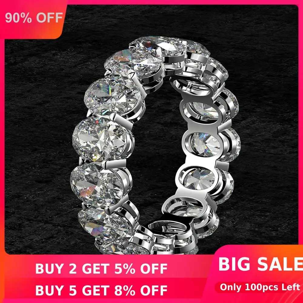 Кольцо с муассанитом женское обручальное кольцо овальной огранкой вечности из