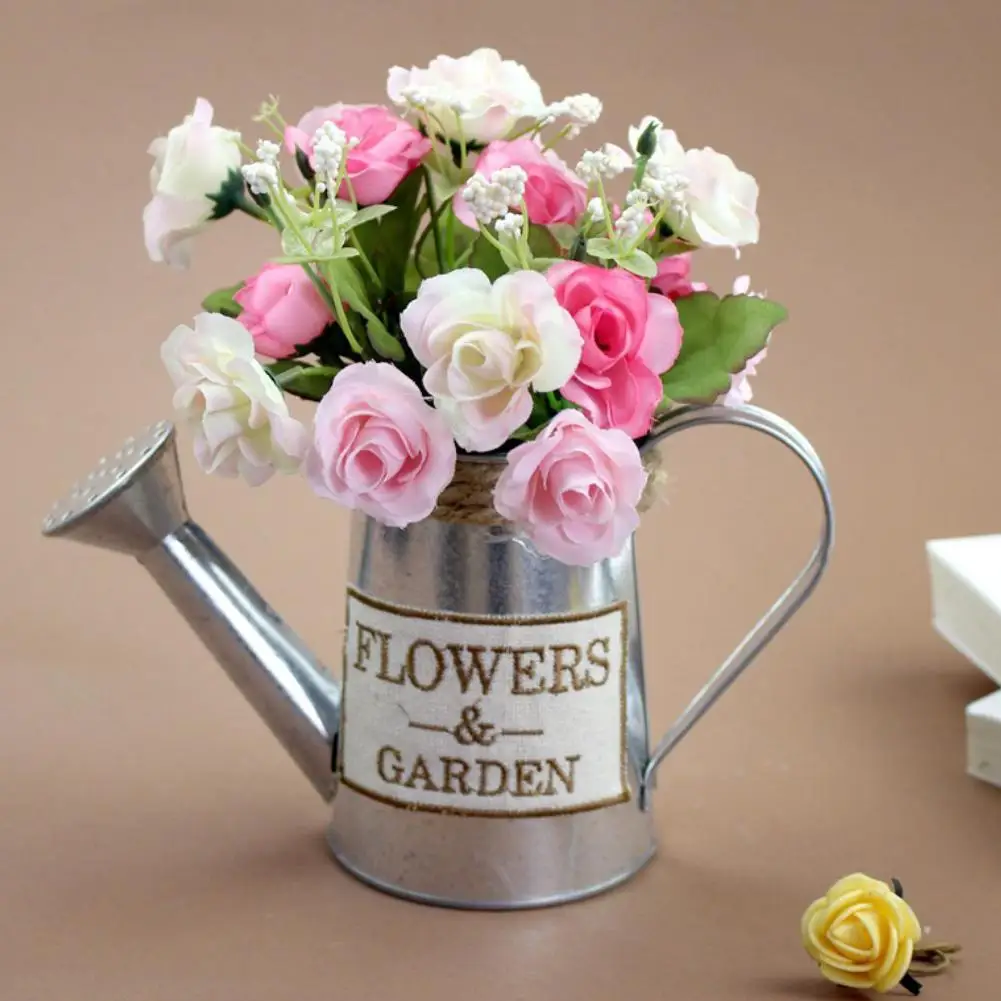 

Retro Iron Flower Plants Holder Bucket Flowerpot Kettle Cafe Shop Bar Home Decor