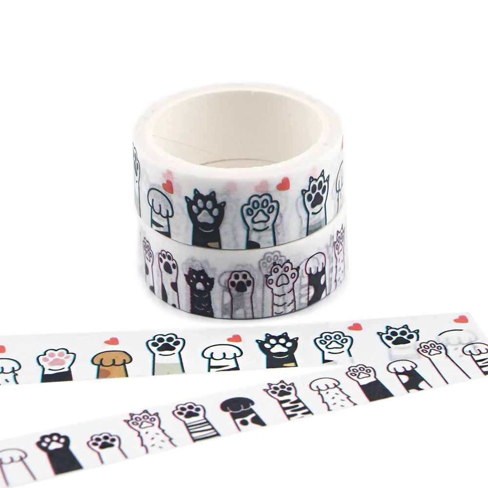 

Ransitute R835 Cat Footprints Dog Footprints Cute Cartoon Washi Tape DIY Scrapbooking Label Masking Tape Gift