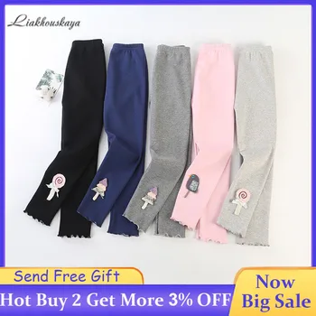 

Leggings For Girls Spring Winter For Girls Kids Cotton Bottoming Cartoon Plus Trousers Fleece Lined Slim fit Leggings 2-9 Years