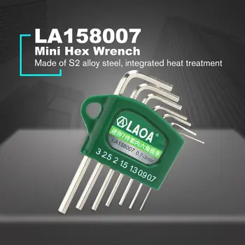 

LAOA S2 Alloy Steel Mini Hex Wrench Mini Wrench Set with Mirror Surface Finished S2 Steel for Repair Bicycle Car 7pcs
