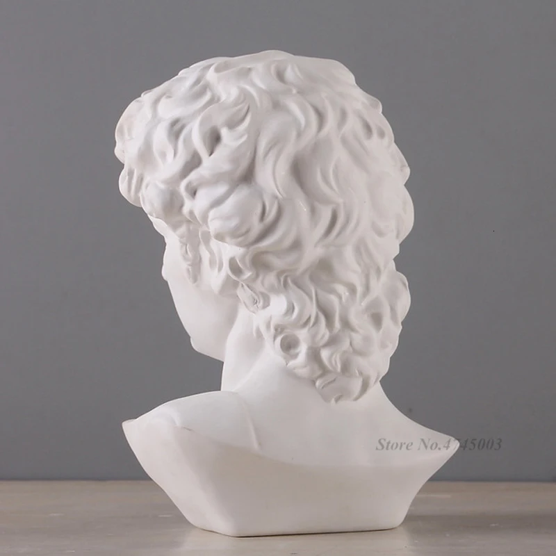 Греческой Дэвид голова, бюст, статуя Мини Европа Michelangelo украшения дома Смола ремесло Скульптура эскиз практика подарок