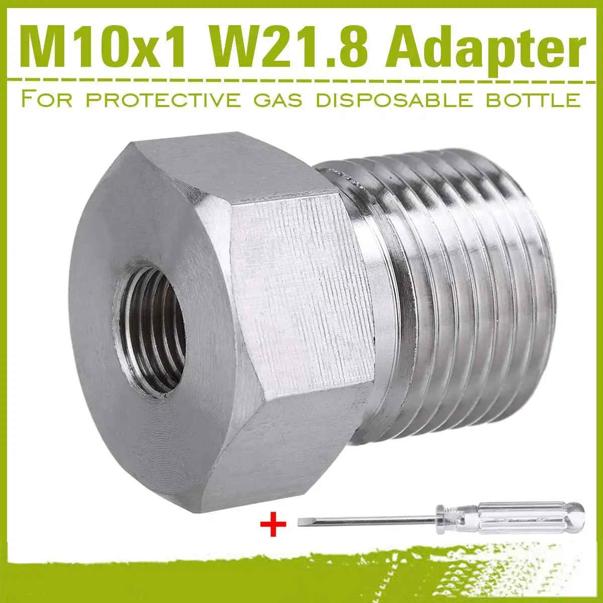 

NEW CO2 Adapter with Screwdriver For Pressure Reducer From Reusable To Disposable Bottle M10x1 Inert Gas