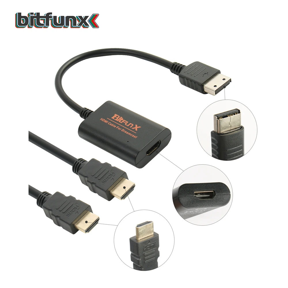 Bitfunx HDMI адаптер для sega Dreamcast консолей Dreamcast HDMI/HD-Link кабель