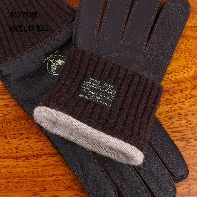 G-A10 Super Offer! Genuine Thick Goat Skin Good Quality Leather & Wool Durable Rider Gloves 5 Sizes