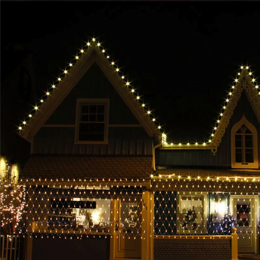3x2M Christmas Garlands LED String Valentine Net Lights Fairy Party Garden Wedding Outdoor Decoration Curtain Lights String 6