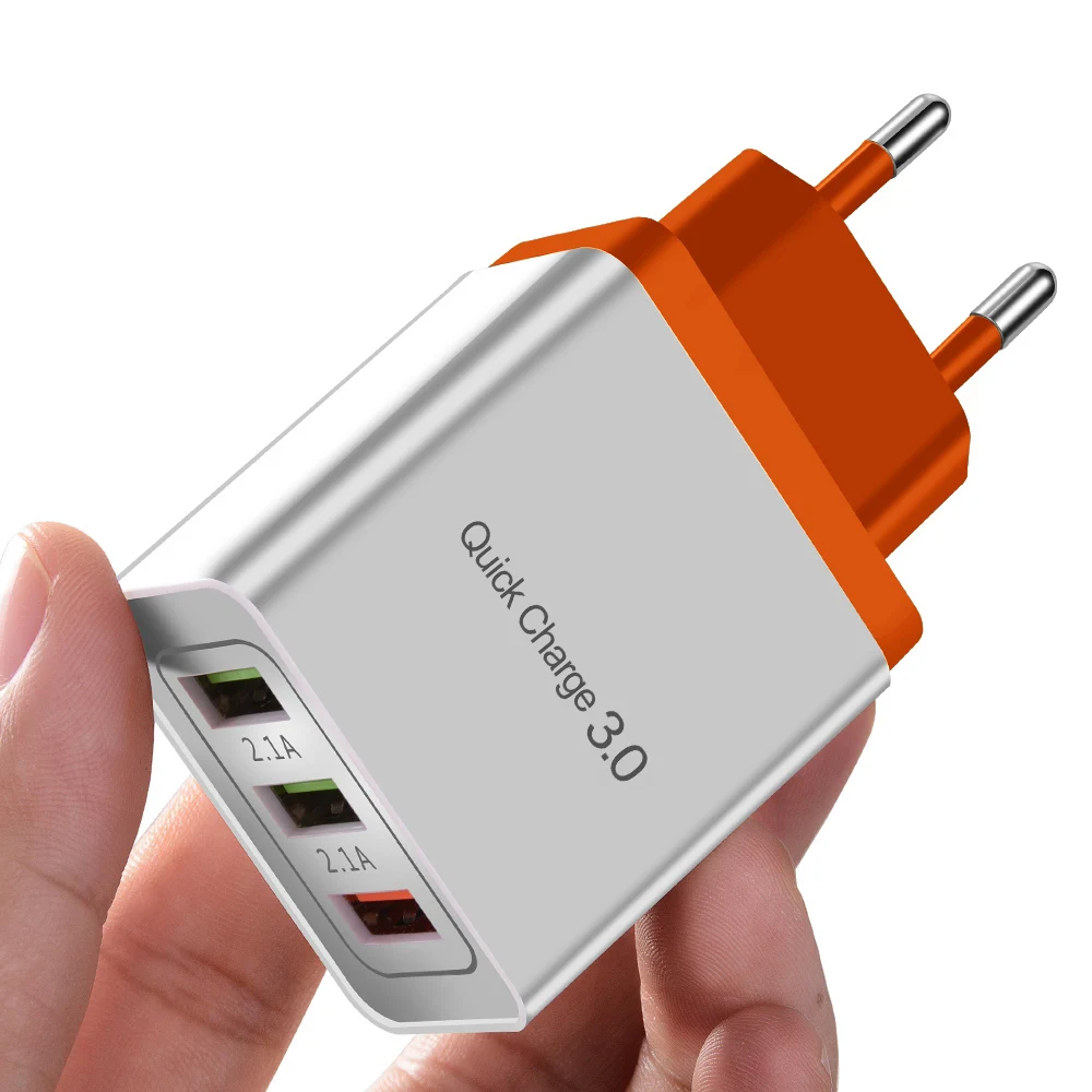 Быстрое зарядное устройство Suhach 3,0 USB зарядное устройство сетевой адаптер питания для мобильных телефонов iPhone iPad samsung Xiaomi QC3.0 быстрое зарядное устройство для путешествий - Тип штекера: Orange
