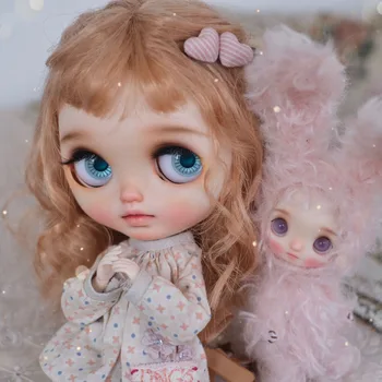 

ICY 19 joint blyth doll with makeup face white skin with caramel hair Girl gift Princess girl makeup doll beautiful DIY doll