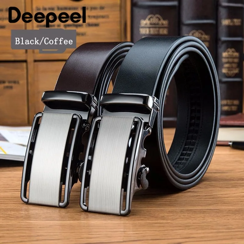 Deepeel, 1 шт., 3,5 см* 105 см-130 см, мужские ремни с автоматической пряжкой, роскошные, высокое качество, мужской деловой повседневный кожаный ремень с костюмом K710