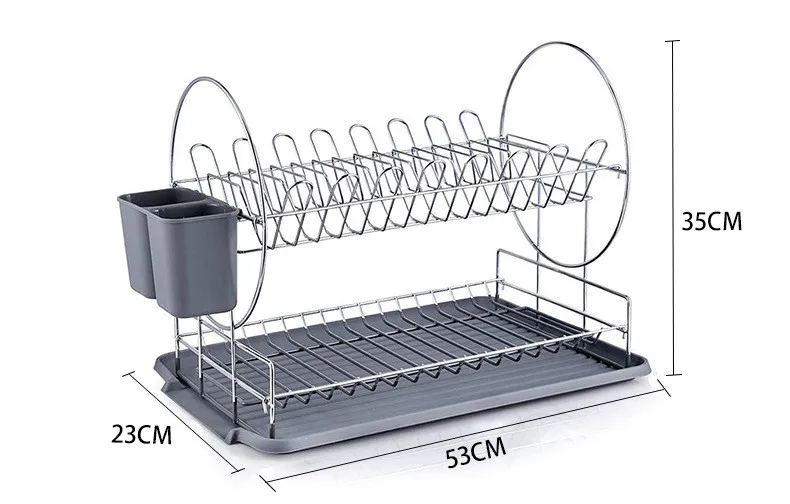 2 уровня Нержавеющая сталь сушки посуды шкаф-органайзер для кухни фильтрующая плита держатель столовые приборы для хранения полки раковина людей контейнер инструмент