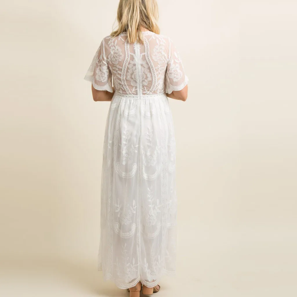 Платье для беременных для фотосессии беременность короткий рукав макси платья для беременных Одежда для беременных платье для беременных кружево# G3