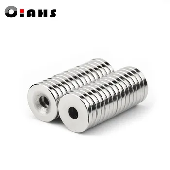 

100pcs 18 x 3 mm Hole: 5.2mm super Strong Round Neodymium Countersunk Ring Magnets Rare Earth N50 Free Shipping