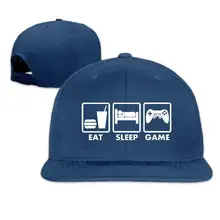 Бейсболка с регулируемым плоским козырьком для видеоигр Eat Sleep Snapback