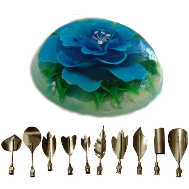 20Db/Set 3D -S Zselatin Jello Zselé Művészet Puding Virág Torta Dekorációs Penész Tű Fúvóka Szerszámok - Image 5