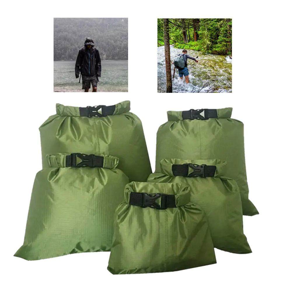 Drybag-bolsa seca impermeable para esnórquel, ligera, para acampar, Kayak, Rafting, a la deriva, color negro, 5 uds.