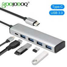 GOOJODOQ Type-C HUB To USB 3.0 2.0 Adapter Dock 4 Port Ulrtra Slim For Windows MacBook Pro Air Samsung S10 S9 Huawei P20 Pro