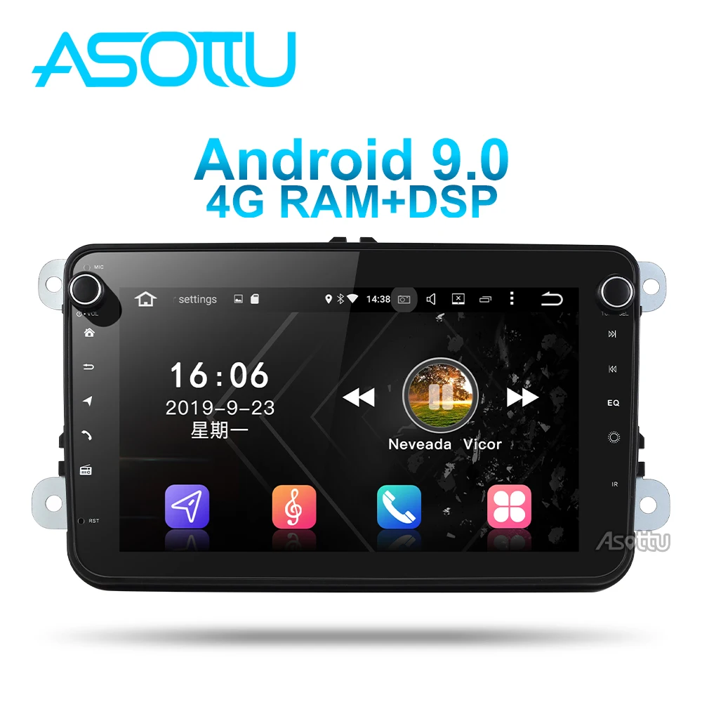 Автомагнитола Asottu VW601 на android 9 0 для vw golf polo tiguan passat jetta touran sciroco sharan skoda 2 din