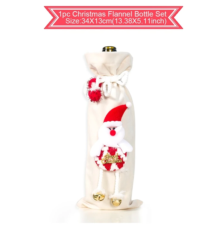 FENGRISE рождественские украшения, Санта Клаус крышка бутылки вина Снеговик Чулок Подарки держатели Рождество Navidad Декор Новогодняя - Цвет: style 42