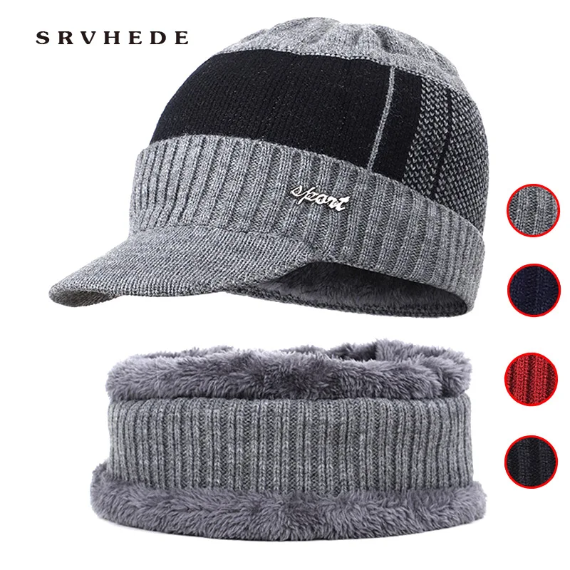 2019 зимние шапки для мужчин Для женщин Головные уборы Skullies Beanie шапка зимняя шапка Для мужчин женский шерстяной шарф вязаная шапка (комплект)